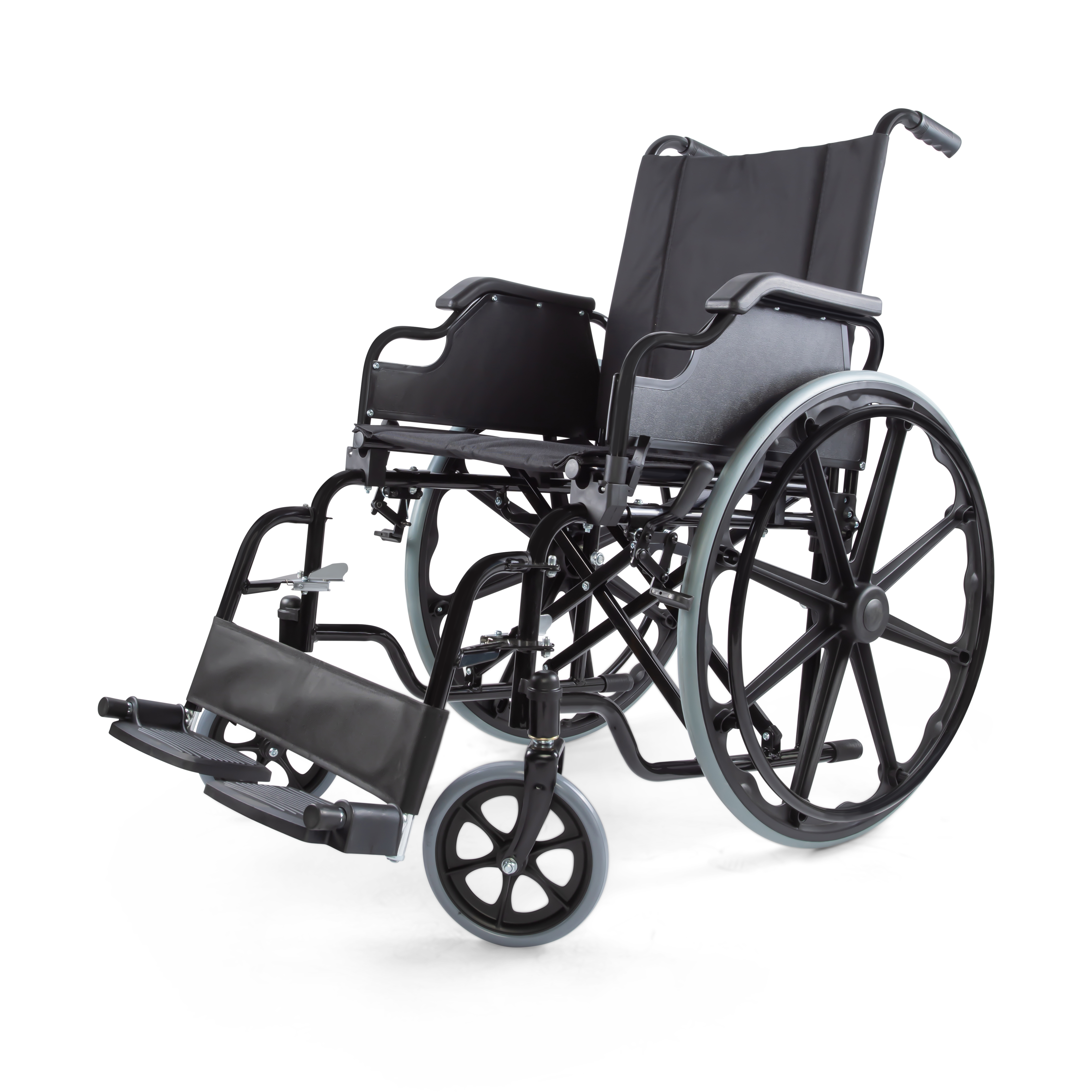 GAESCA Standard Steel Self Propel Wheelchair Arm and Foot rest removable 250 Lbs Weight Capacity